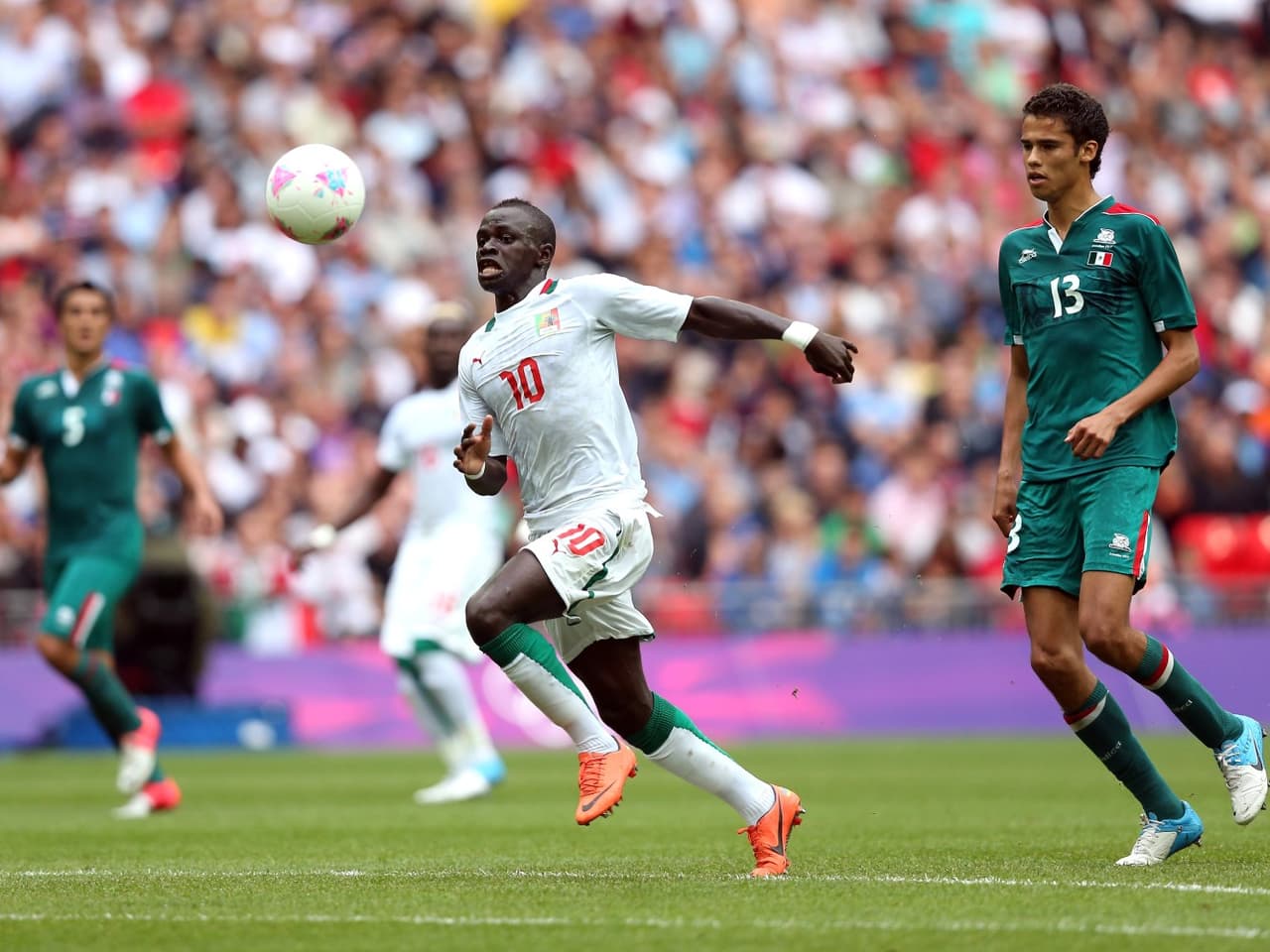 Sadio Mané, en el partido de Cuartos de Final de Londres 2012 ante México.