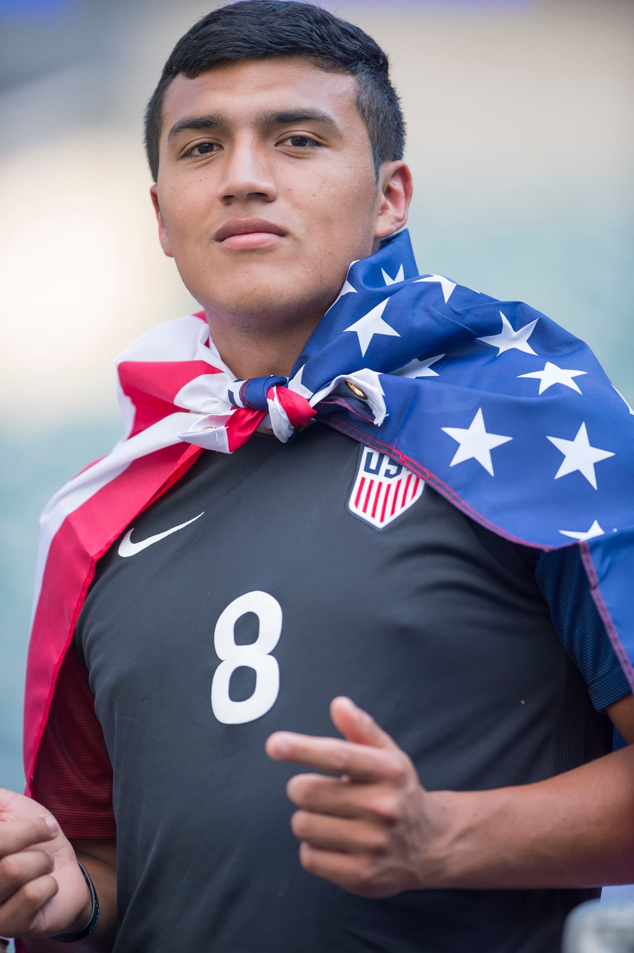 Por su parte, los aficionados del Team USA llegaban con toda el atuendo para buscar la semifinal de la Copa Oro.