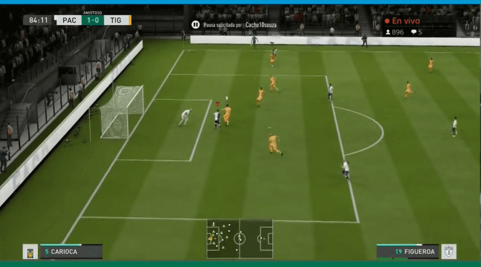 Cristian Souza dominó completamente el partido, guiando a la victoria a los Tuzos 2-0 ante los Tigres dirigidos por Quiñones en los controles de la eLiga Mx.