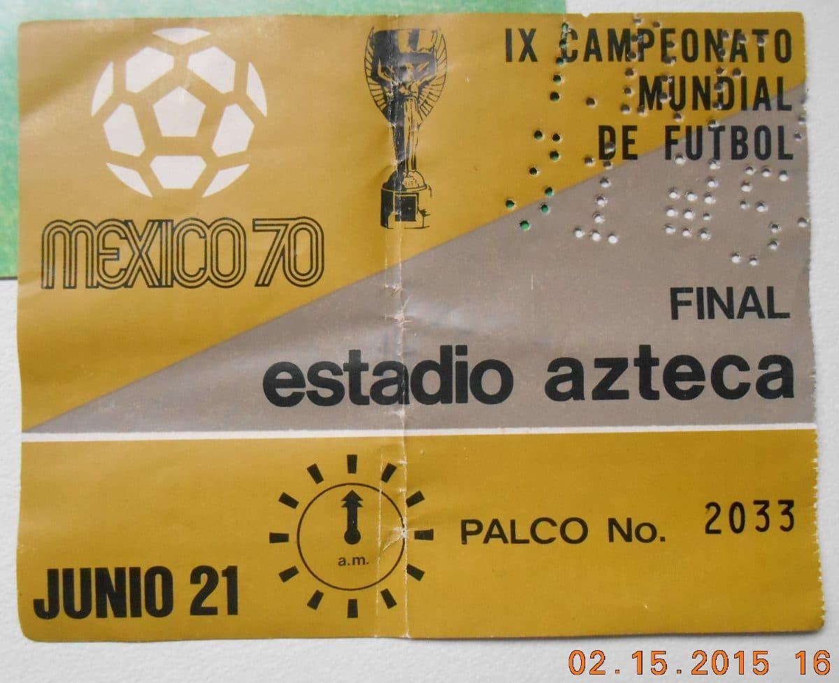 Hace 48 se llevó a cabo la Copa dle Mundo en México y este boleto recuerda el acceso a la final entre Brasil e Italia.