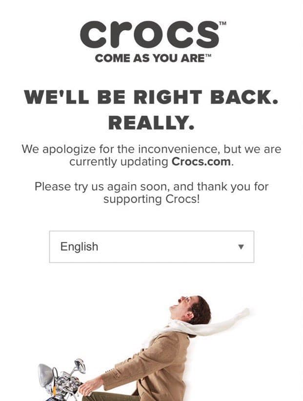 Claro que, tras este post, la página de Crocs colapsó.