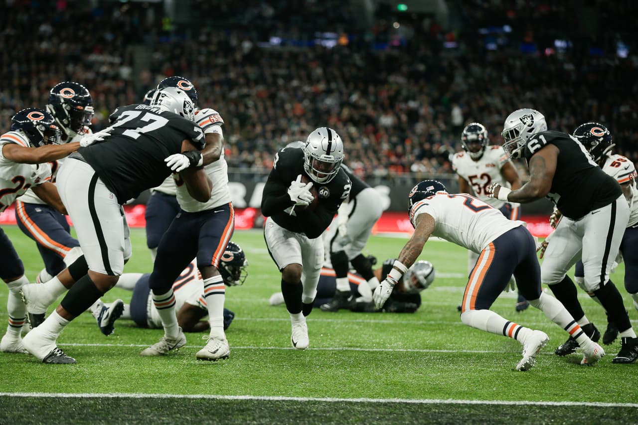 Los Raiders vencieron 24-21 a los Chicago Bears, en el estadio del Tottenham en Londres, y se ponen 3-2 en la temporada.