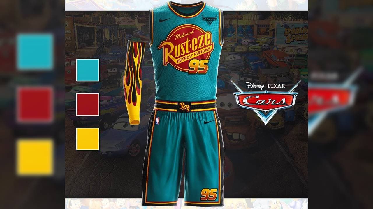 Rust-eze, la marca que patrocinó a Lightning McQueen en 'Cars', aparecería en el pecho de los Detroit Pistons.