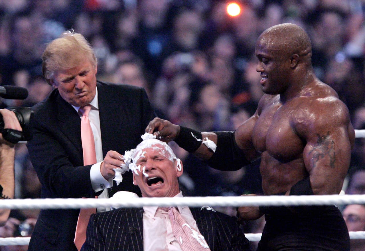 Donald Trump, el actual presidente de los Estados Unidos en Wrestlemania XXIII.
