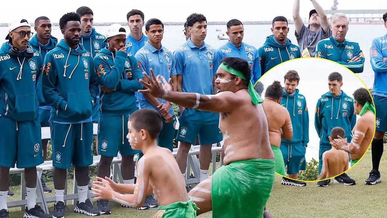 ¿Burlas? Brasileños ríen durante un ritual aborigen a su llegada a Australia