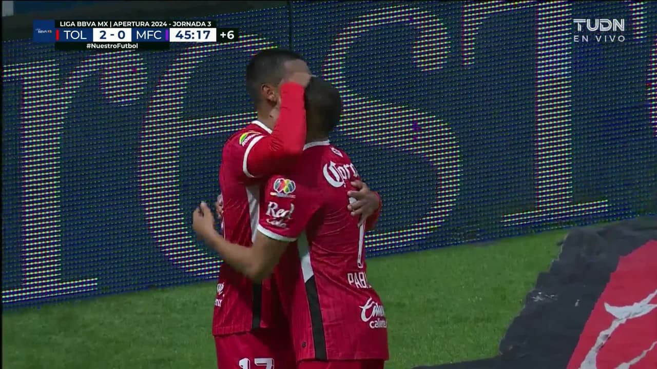 ¡GOL!  anota para Toluca. Brian García