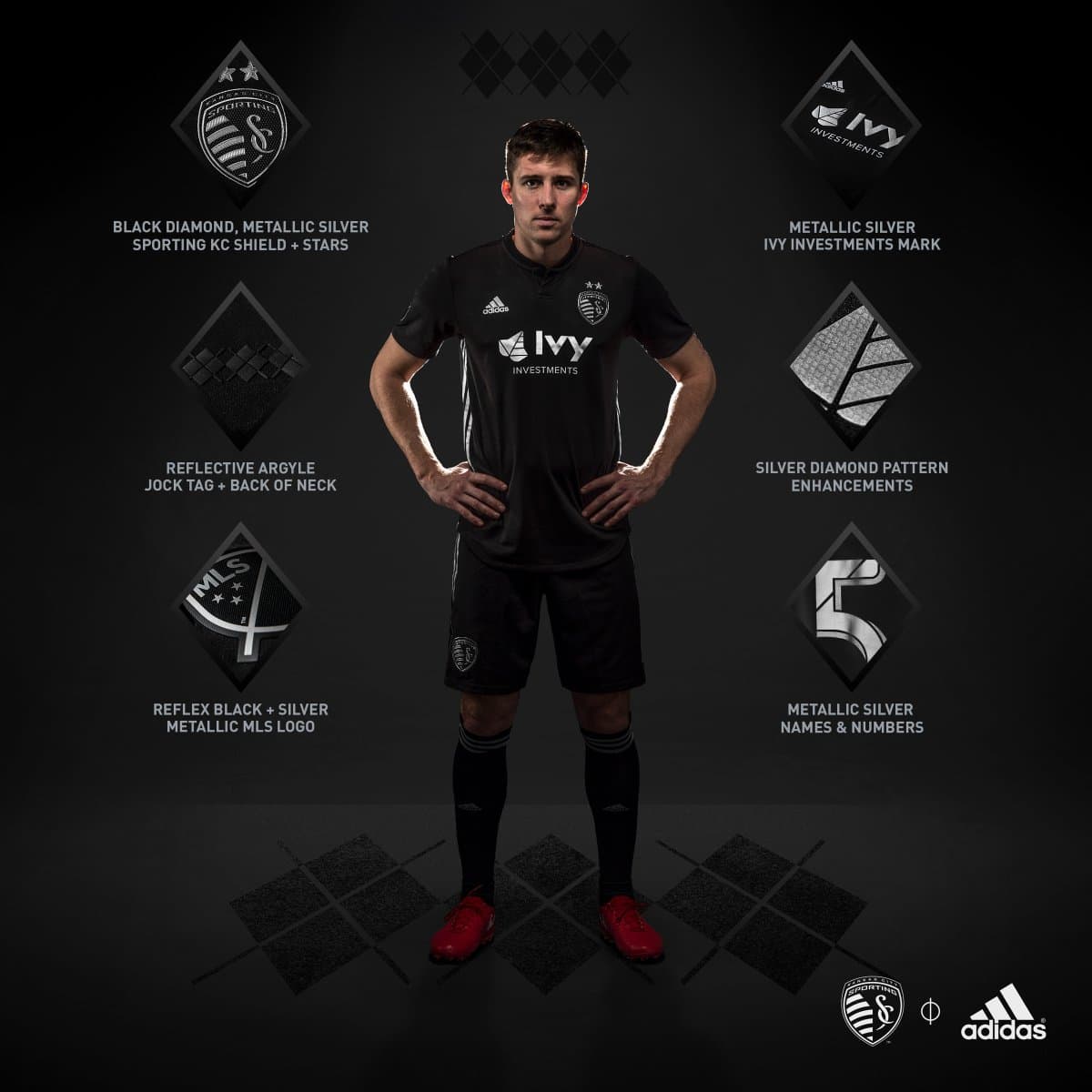 Sporting Kansas City estrenara un uniforme alternativo distinto a sus más recientes diseños. Para 2018 introducirán un uniforme todo en negro con vivos en plata metálico.