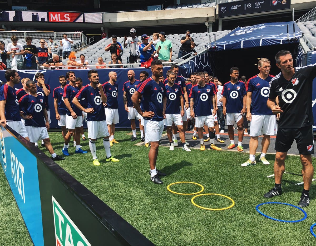 Los MLS All-Stars en su última sesión de entrenamiento antes del Partido de las Estrellas de la MLS 2017, a jugarse el miércoles a partir de las 8:30 p.m. ET.