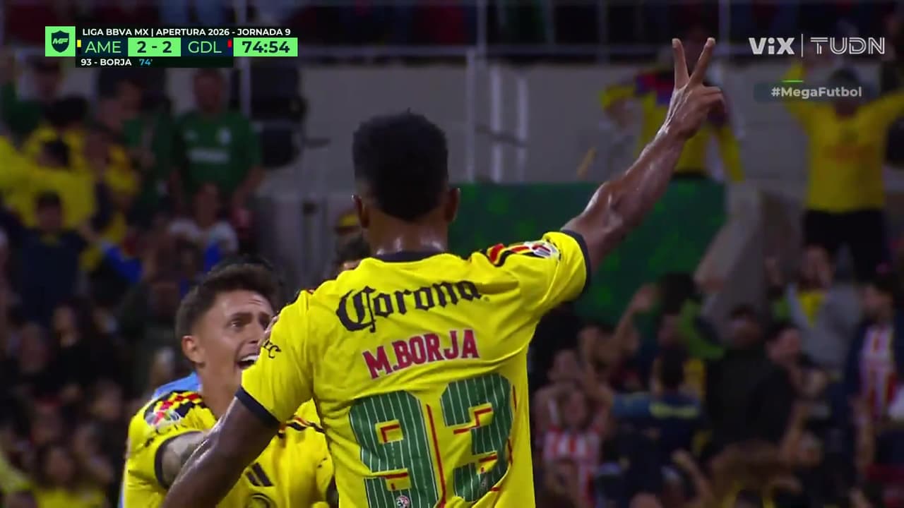 ¡Doblete de Miguel Borja! ¡América le empata el Clásico Nacional a las Chivas!