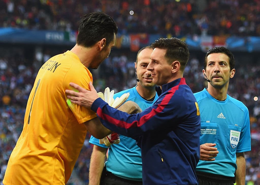 Buffon y Messi en la final de la Champions de 2015.