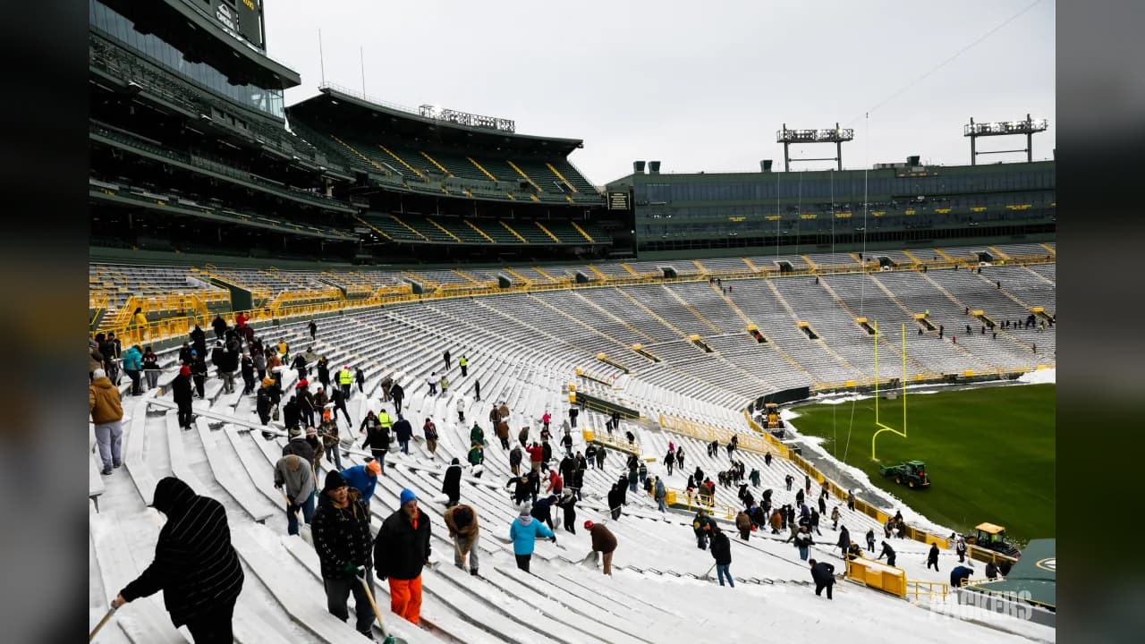 Así lució esta mañana Lambeau Field dias antes del juego entre Packers y Seahawks.