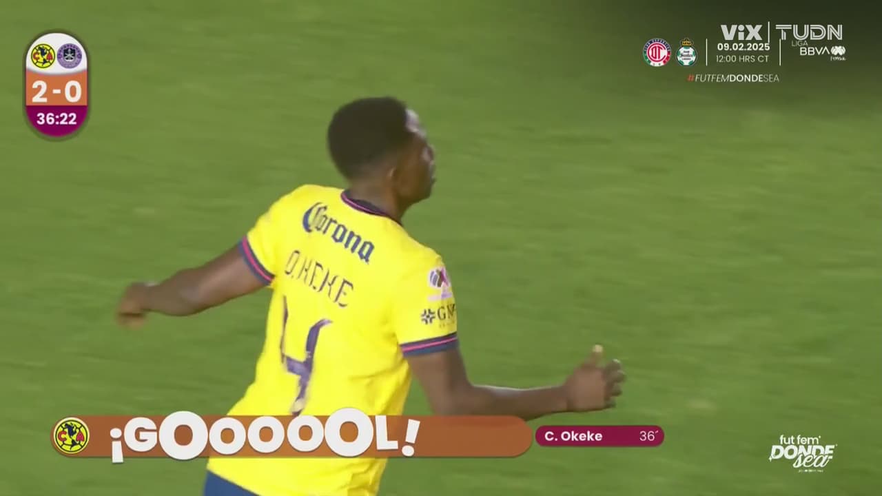 ¡Okeke de cabeza anota el segundo para el América!