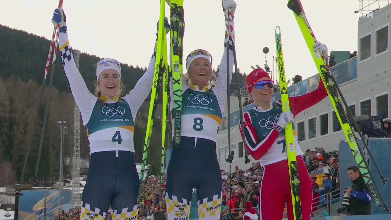 ¡Más medallas! Suecia hace el 1-2 en emotiva final del esquiatlón en Milano Cortina 2026