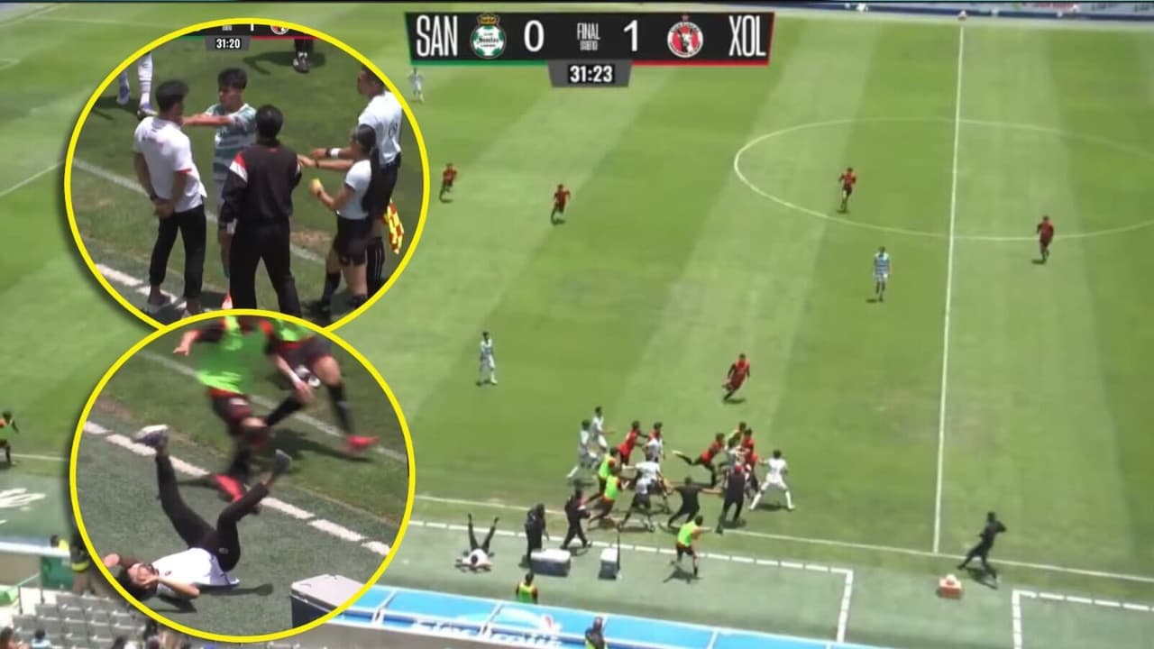 ¡Insólito! Jugador de Santos agrede a DT de Xolos en Final Sub-19