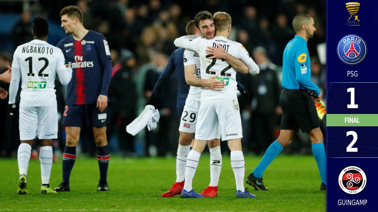 PSG queda eliminado de la Copa de la Liga a manos del Guingamp en Cuartos de Final