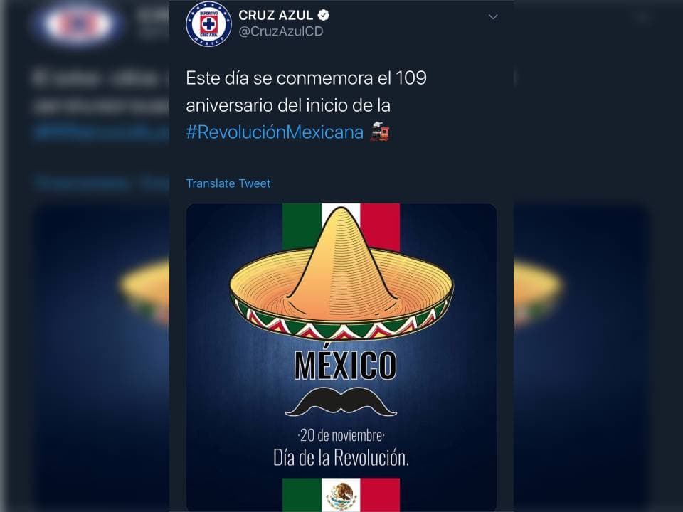 Principalmente clubes de la Liga MX se manifestaron en redes por el aniversario del inicio de la Revolución Mexicana.