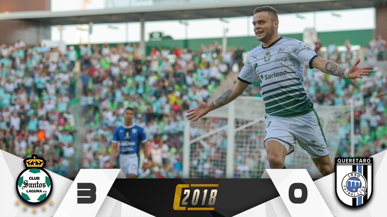 Santos golea al Querétaro y asegura su lugar en la Fiesta Grande