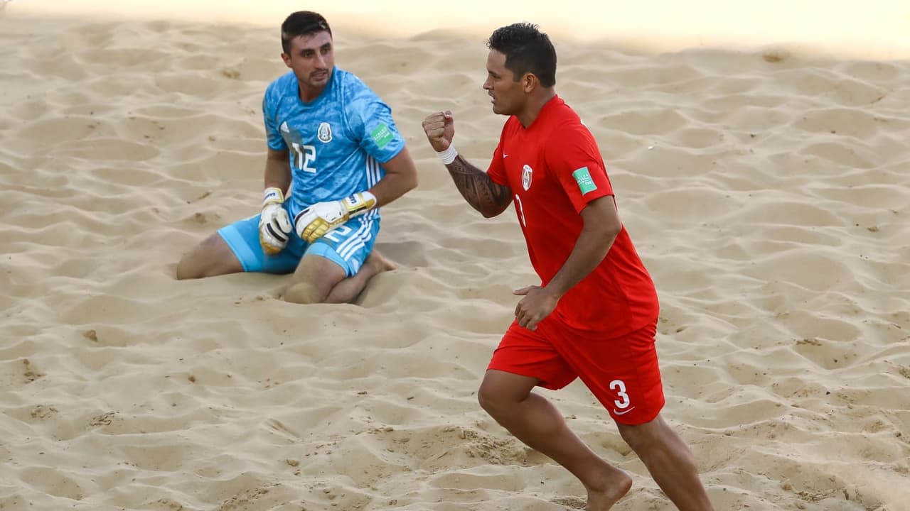 Tahití golea 6-1 a México y los deja prácticamente fuera del Mundial de playa Paraguay 2019.