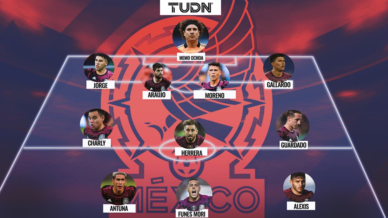 Alineación confirmada de México para enfrentar a Jamaica.