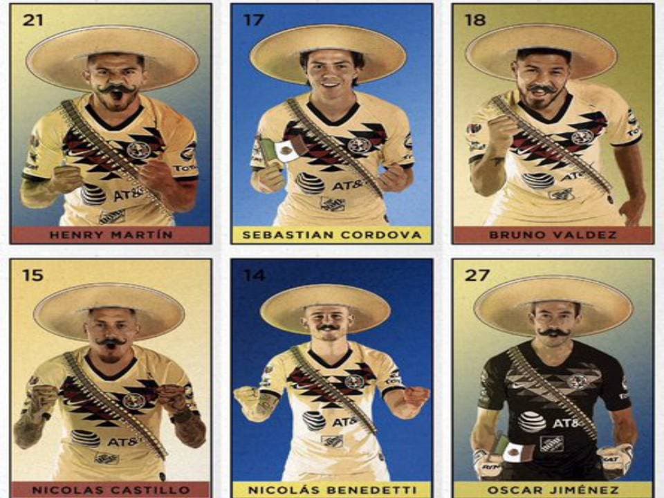 Los jugadores americanistas al estilo de la Revolución Mexicana para conmemorar el 20 de noviembre.