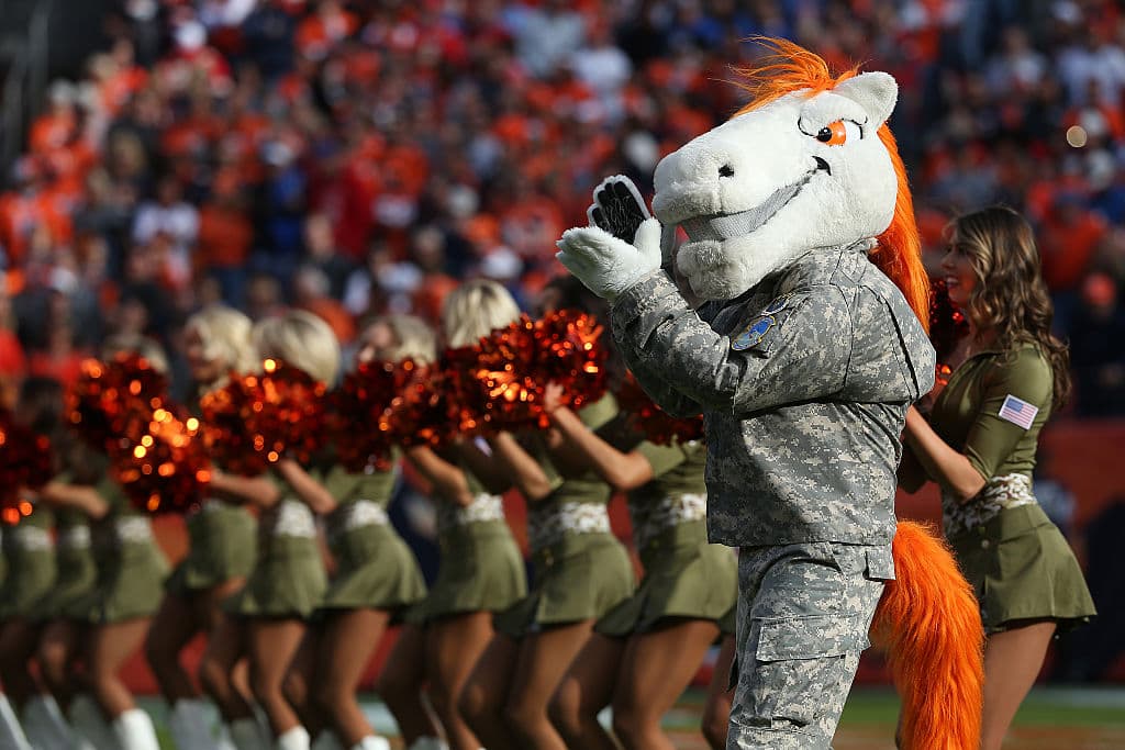 Miles, la mascota de los Denver Broncos.