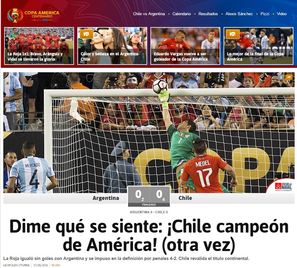 Así reaccionó la prensa tras el título de Chile