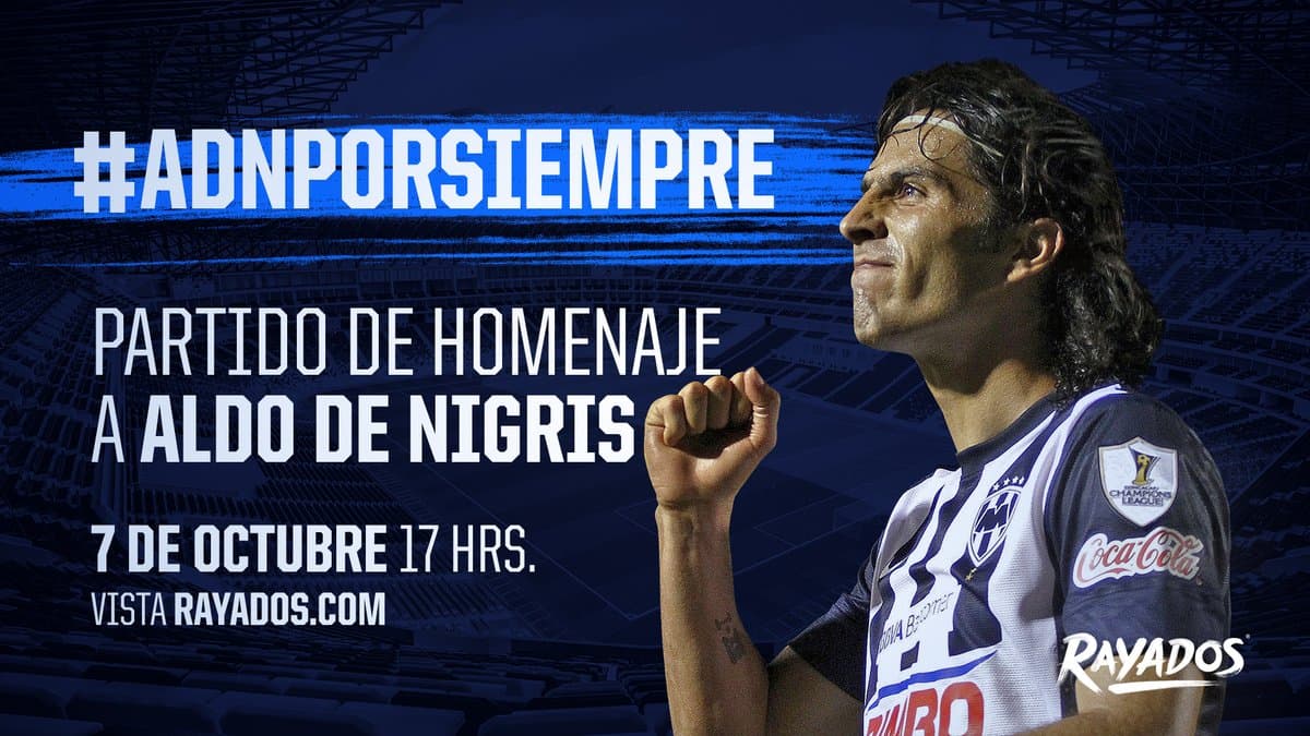 Antonio de Nigris tendrá partido de despedida de Rayados el 7 de octubre.