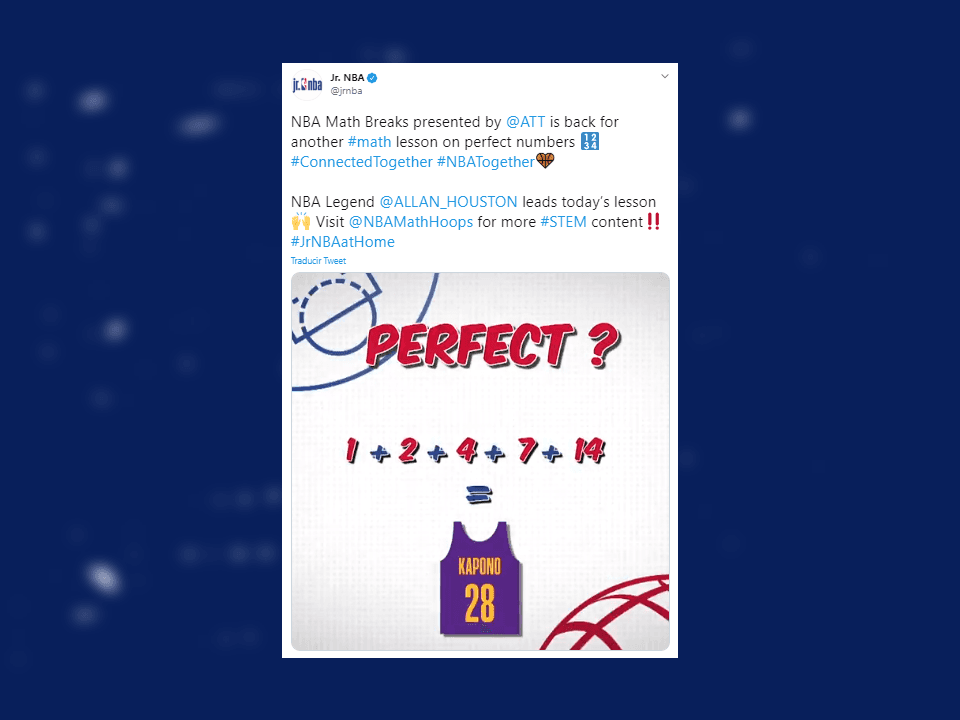 La NBA busca hacer su parte para ayudar a las personas alrededor del mundo a unirse y trabajar unidos en estos momentos tan difíciles.