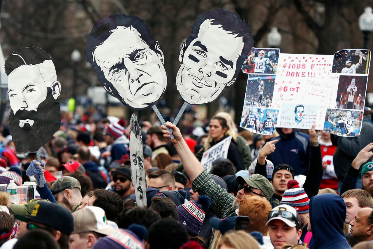 Obviamente, los más aclamados eran Julian Edelman (MVP del Super Bowl) y Tom Brady, estrella e ídolo de la gente.