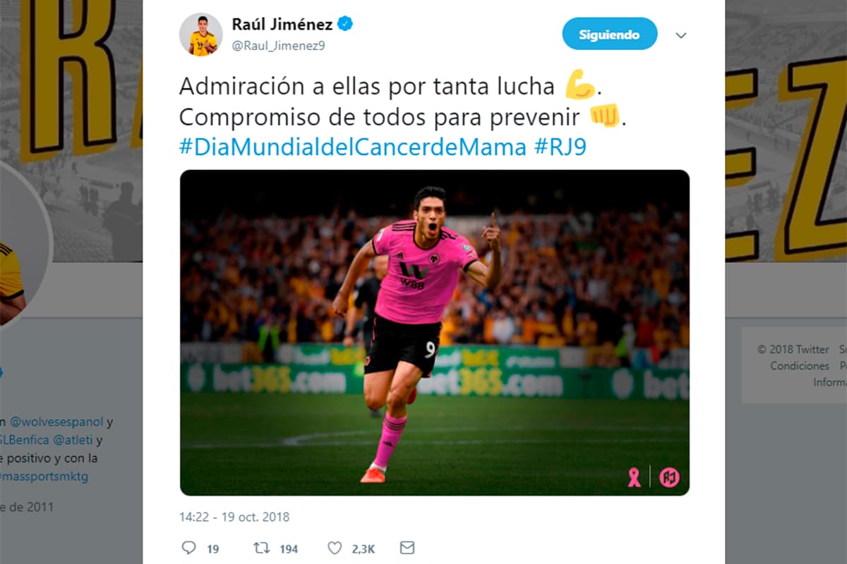 El delantero mexicano del Wolverhampton, Raúl Jiménez.