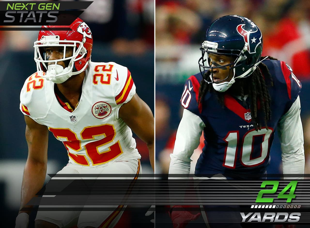 5.- Marcus Peters vs. DeAndre Hopkins.- En un duelo entre jugadores elegidos al Pro Bowl, Marcus Peters limitó a DeAndre Hopkins a dos recepciones para 24 yardas en tres pases lanzados a su dirección y un castigo por interferencia de pase a la defensiva. Peters estuvo en el campo en 28 jugadas de pases y cubrió a Hopkins en 12 de ellas.