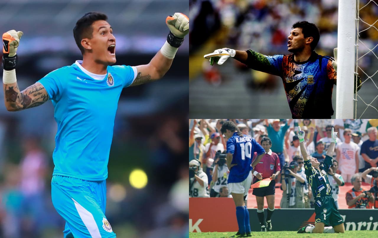 El mexicano Raúl Gudiño sacó a relucir en pleno remate de un Clásico Nacional sus cualidades como arquero atajador de penaltis, con lo que permite recordar a varios que han brillado en ese campo.