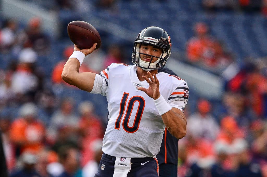 31)
<b>Mitchell Trubisky, Chicago Bears</b>. En 2017 guió a los Osos a una marca de 4-8 en 12 juegos como titular. Muchos se preguntan sobre su potencial pues el equipo jugó con una ofensiva conservadora.