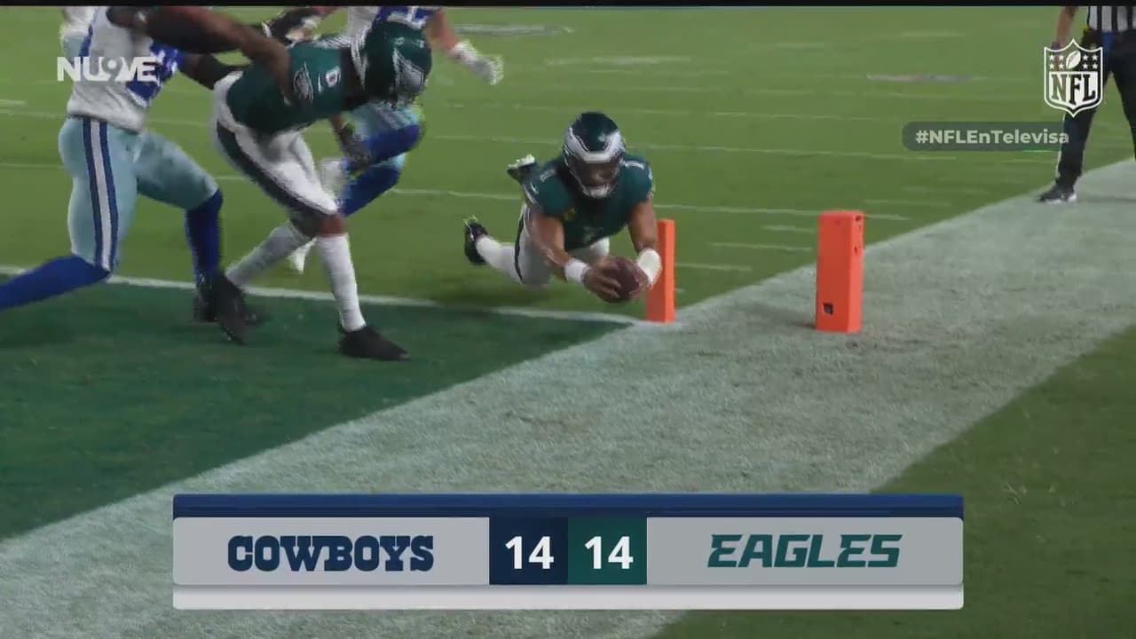 ¡Jalen Hurts también suma segundo touchdown! Acelera y lo empata