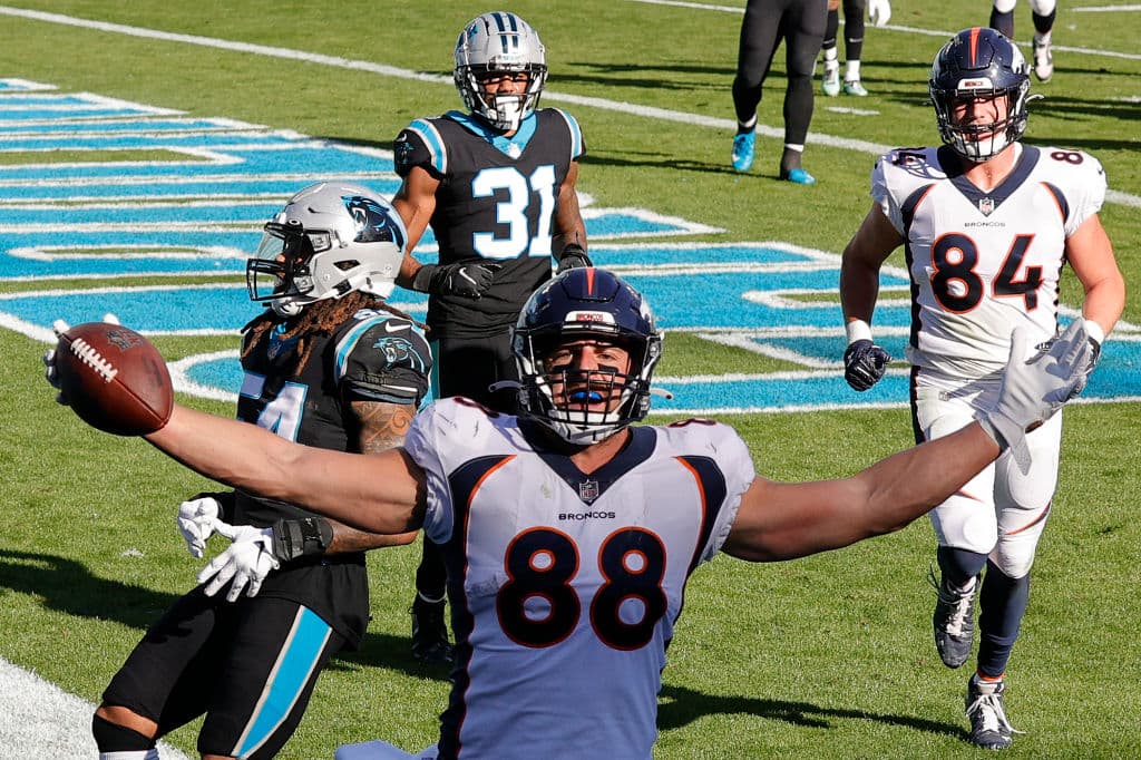 Denver Broncos derrotó 32-27 a Carolina Panthers con cuatro touchdowns de Drew Lock en la jornada dominical.