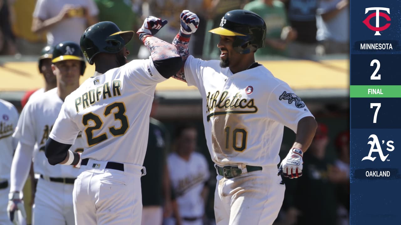 Semien logra grand slam y jonrón solitario en la victoria de Oakland sobre Twins 