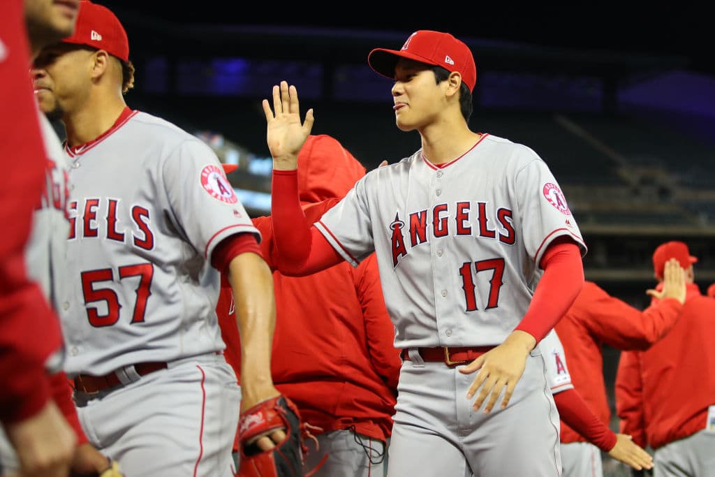 En este partido, Ohtani fue colocado como tercero en el orden al bat de los Angels.