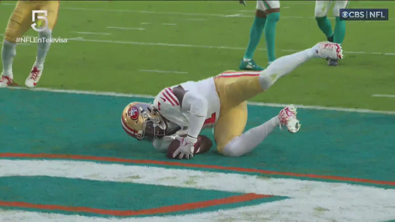 ¡TD 49ers! Deebo Samuel rompe tackleadas y anota ante Miami