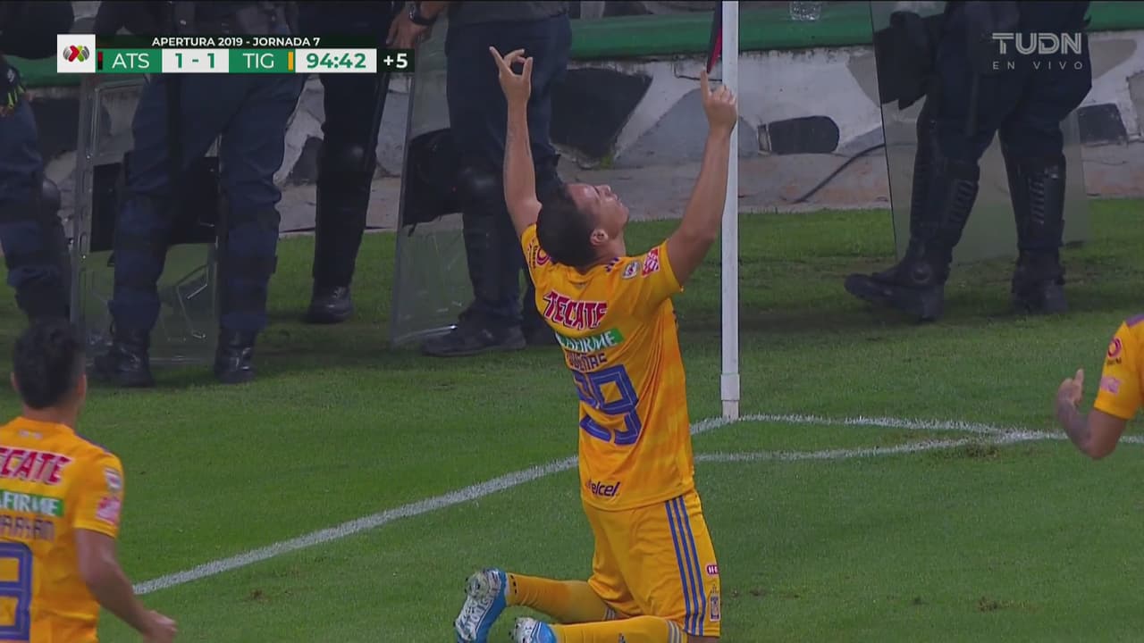 ¡Tigres empata a lo Atlas! Jesús Dueñas rescata a los norteños de último minuto