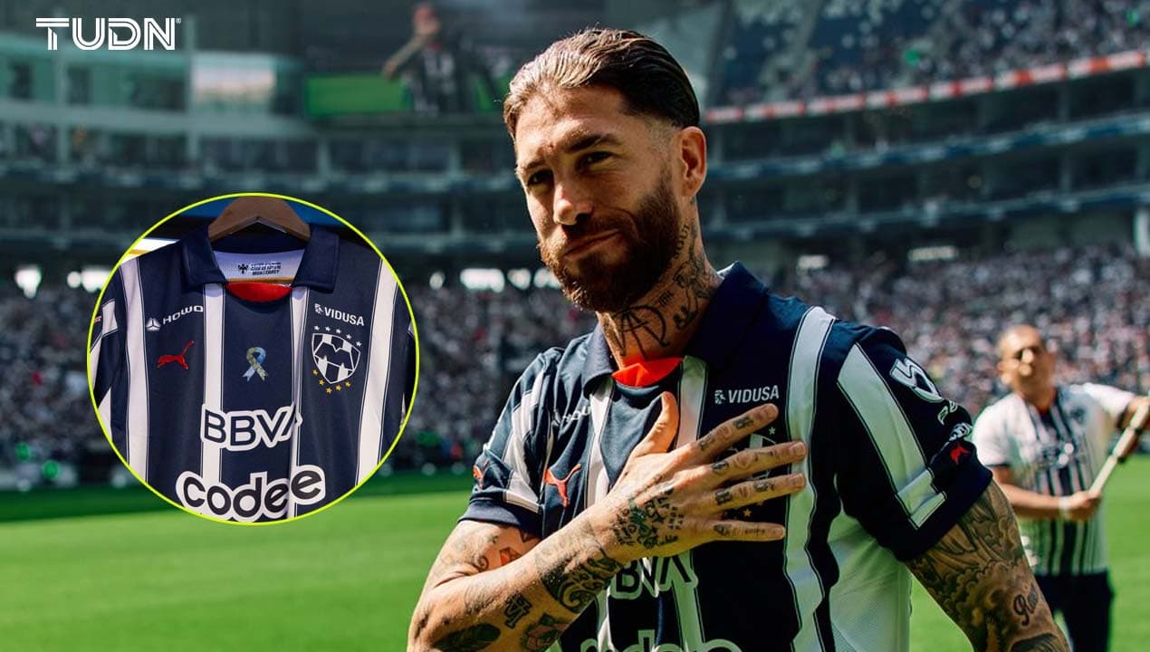 Así es el detalle de la playera de Rayados en el debut de Sergio Ramos
