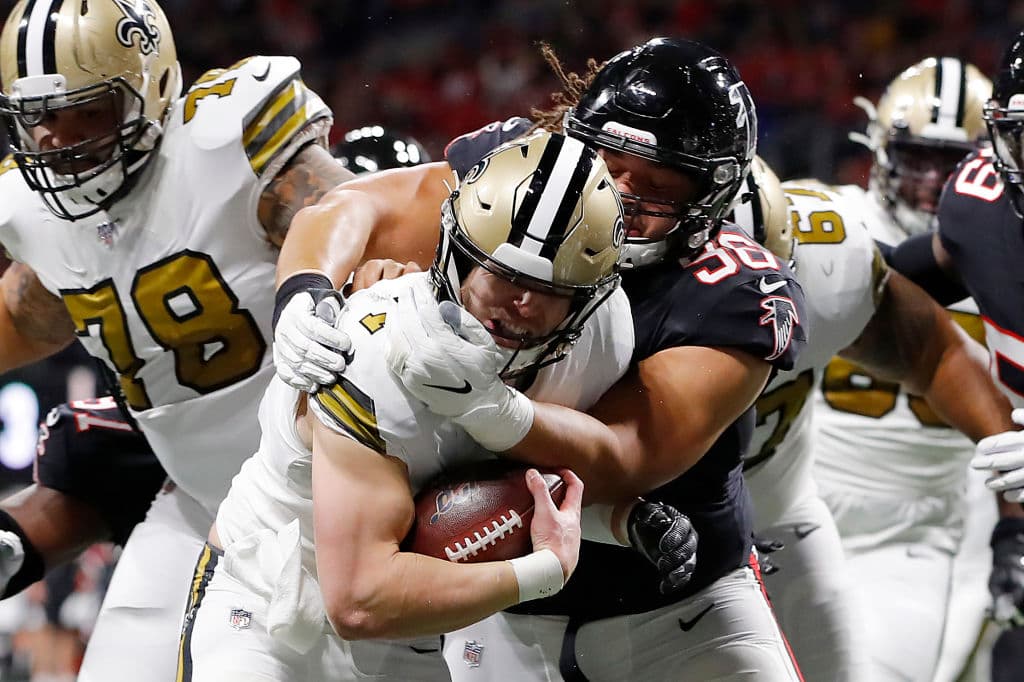 Tras vencer a los Falcons 26-18, en el último partido de la jornada de Acción de Gracias, son el primer equipo en clasificarse a playoffs.