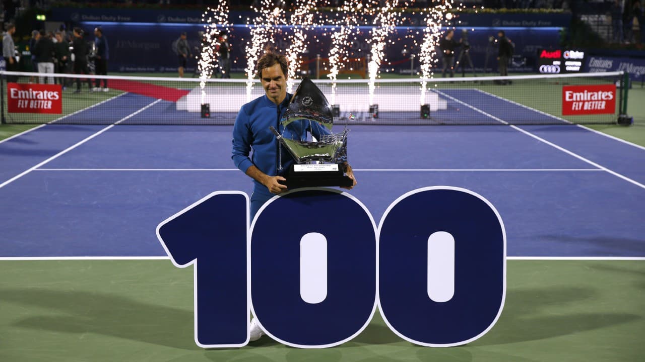 Roger Federer es el segundo tenista que llega a 100 títulos de torneos ATP.