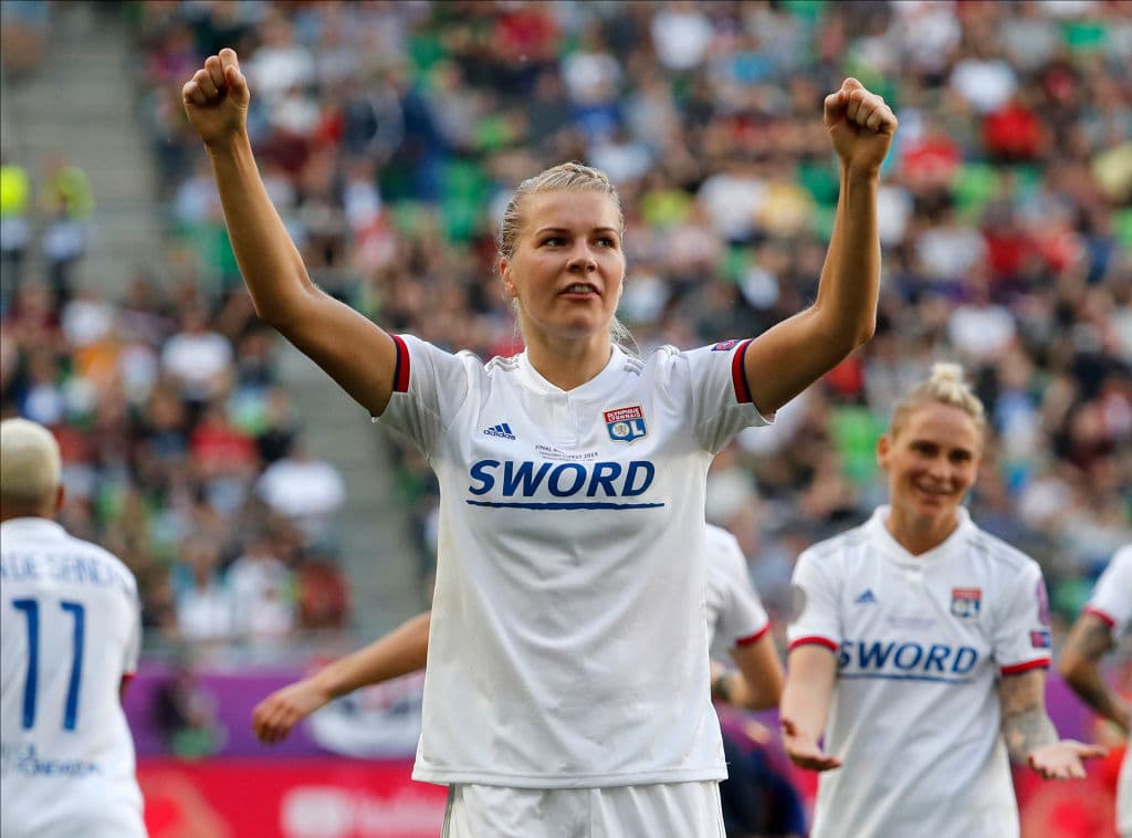 La goleadora noruega Ada Hegerberg, del Olympique Lyonnais, equipo monarca de la Liga de Campeones Femenina.