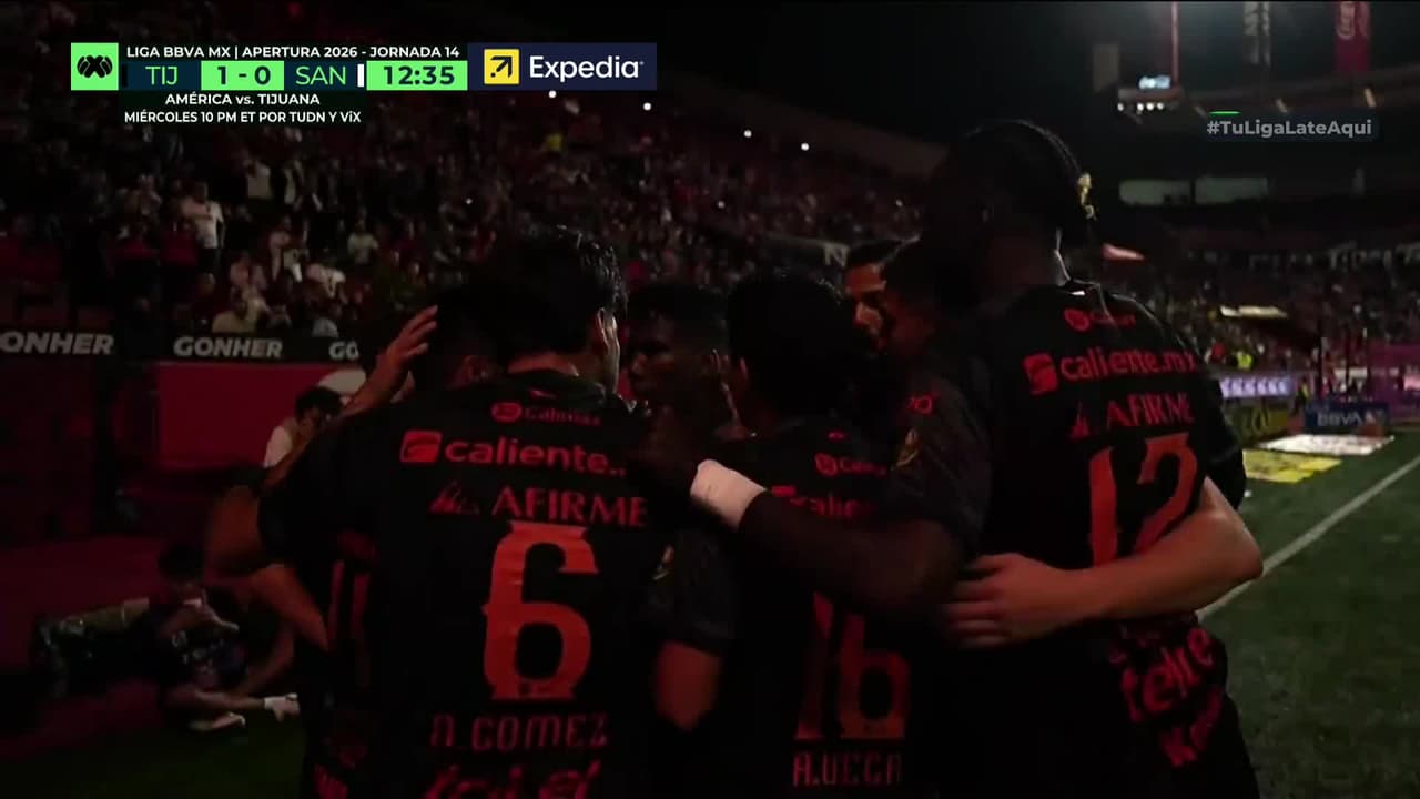 ¡Gool de los Xolos! Francisco González define con potencia para el 1-0