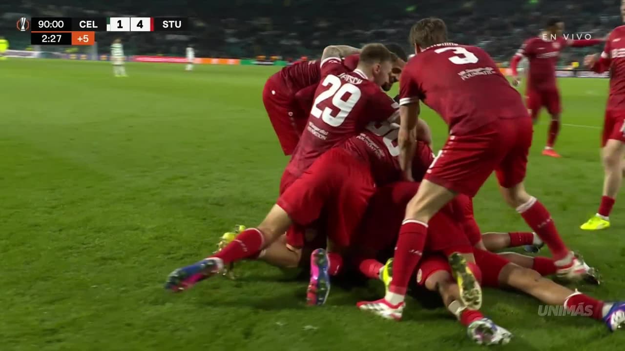 ¡El gol que liquida al Celtic! Tiago Tomás hace el cuarto para Stuttgart