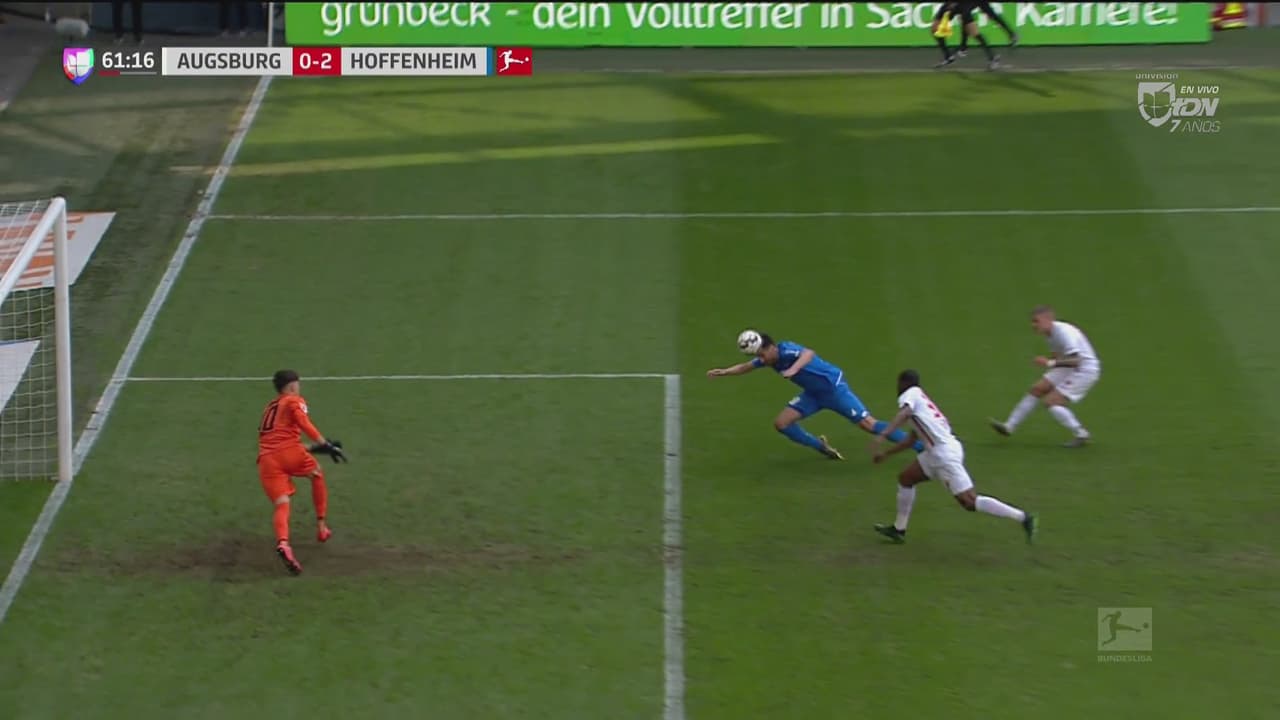 ¡De palomita! Belfodil encamina el triunfo del Hoffenheim ante el Augsburg