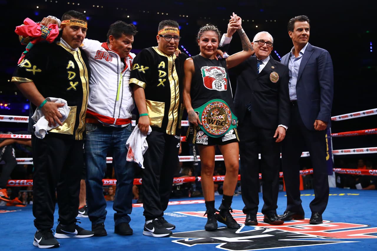 Ciudad de México, 11 de agosto de 2018. Mariana Juarez , durante la función de Boxeo celebrado en la Nueva Arena Ciudad de México. Foto: Imago7/Eloisa Sanchez