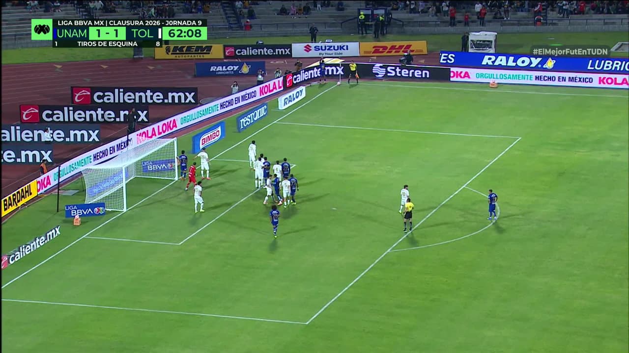 ¡GOL!  anota para Pumas UNAM. Álvaro Angulo