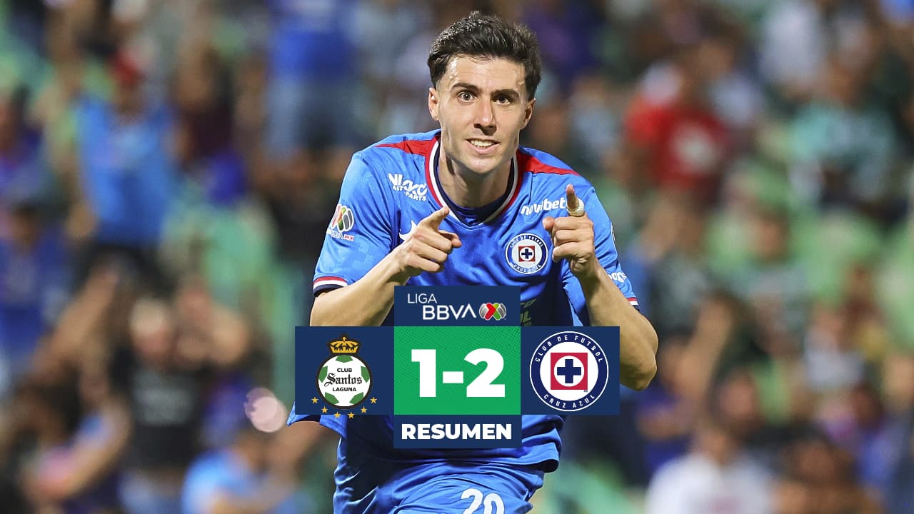 Resumen | Santos vs. Cruz Azul: Los celestes ganan de visita en la Laguna