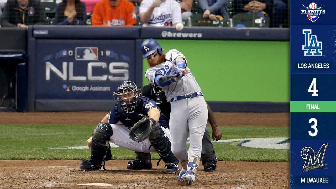 Dodgers ganan con jonrón de Turner y empatan la serie con Milwaukee